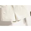 DIMANAF Plus Size Women Shorts Pants Summer Loose Jeans Short Basic High Waist Solid Pants Elastic Waist Maxi