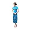 Traditional Chinese Women Long Cheongsam Bridesmaid Short Sleeve Evening Dress