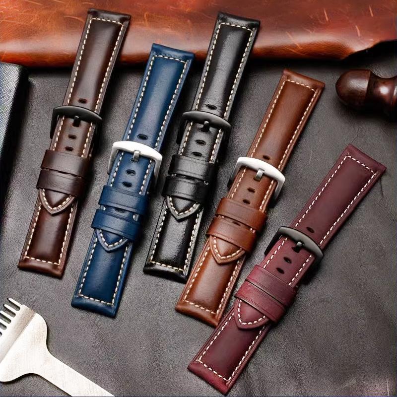 Retro Cowhide Watch Strap 20mm 22mm 24mm 26mm Band Universal Replacement Watchbands Bracelet Watches Vintage calfskin strap