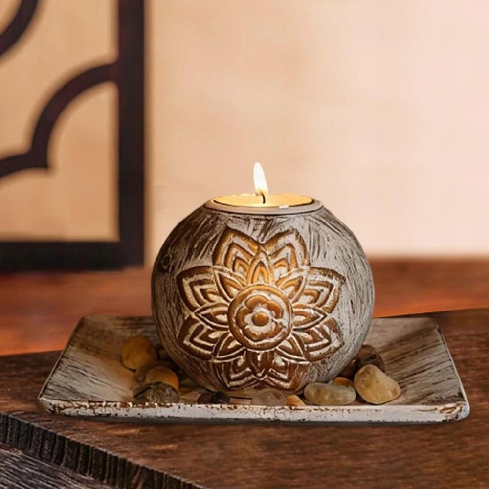 with Tray Tealight Candlestick Wood Wooden Candle Holder Decorative Candlestick Bedroom