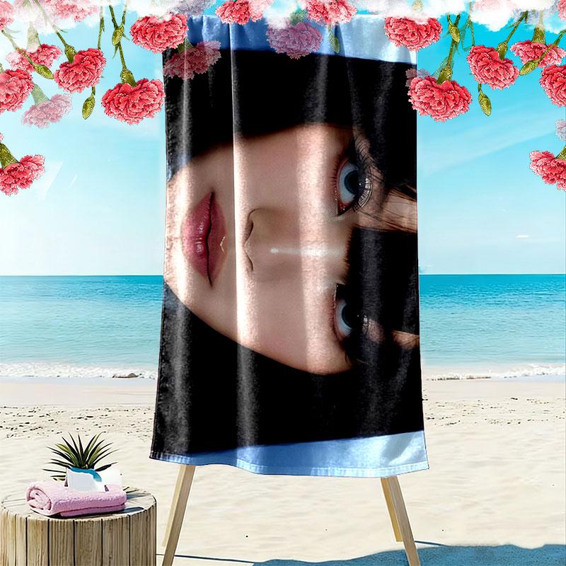 LISA Print Beach Towel, Large Soft Quick Dry Towel for Beach Camping Swimming