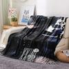 1PC Black Butler Print Flannel Blanket, High Quality All Seasons, Home Decor, Warmth and Comfort, Perfect for Christmas Gifts