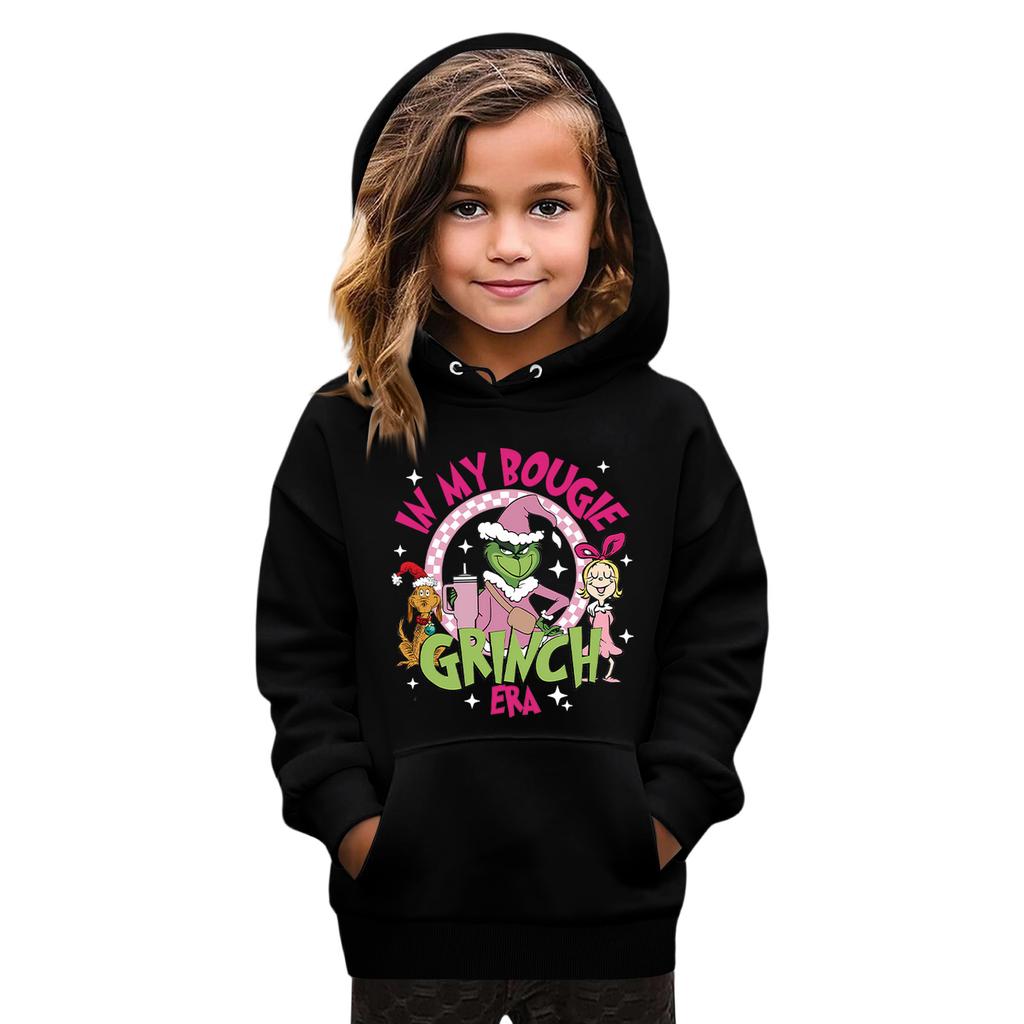 Weihnachts-Kinder-Sweatshirt Langarm Leichtes Lässiges Kapuzenshirt Locker Bequemes Kinder-Sweatshirt