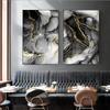 Nordic Grey Golden Fluid Art Marmor Textur Abstrakte Wandkunst Leinwand Poster und Druck für moderne Heim-Wohnzimmer-Dekoration