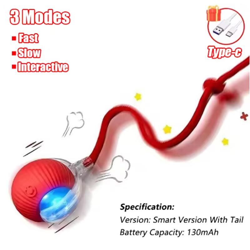 Long Lasting and Durable Easy To Clean Intelligent Obstacle Avoidance Pet Dog Toys Red Intelligent Interactive Cat Ball