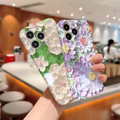 Cartoon Flowers Phone Case for Samsung Galaxy S20 FE 5G A52 iPhone 11 Xiaomi Redmi VIVO OPPO Realme Huawei Infinix Shockproof Ultra Slim Hard Cover
