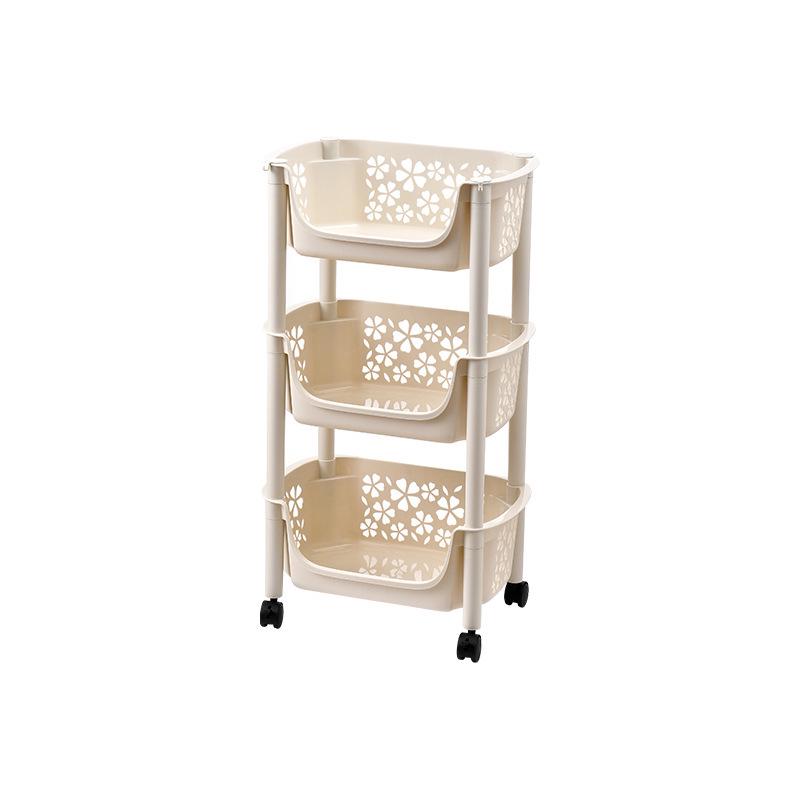 Movable Kitchen Storage Rack for Vegetables, Fruits, Spices, and Jars