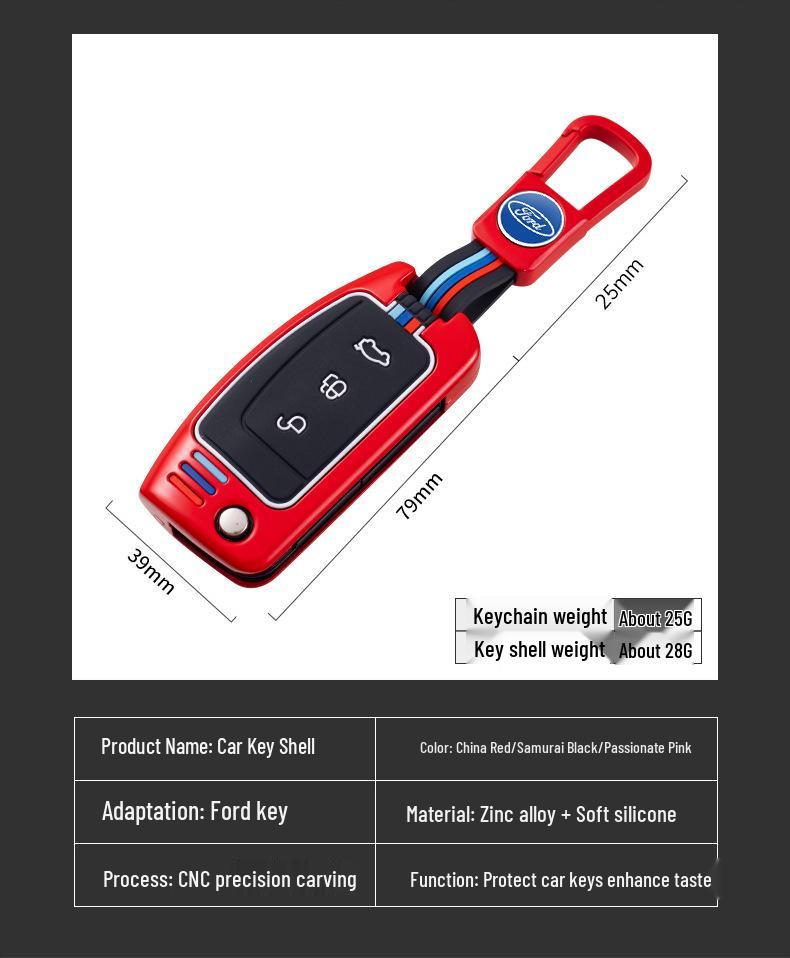 Compatible Key Shell for Ford Classic, Focus, Fiesta (09/11/13/14/15), Kuga, Ecosport Models