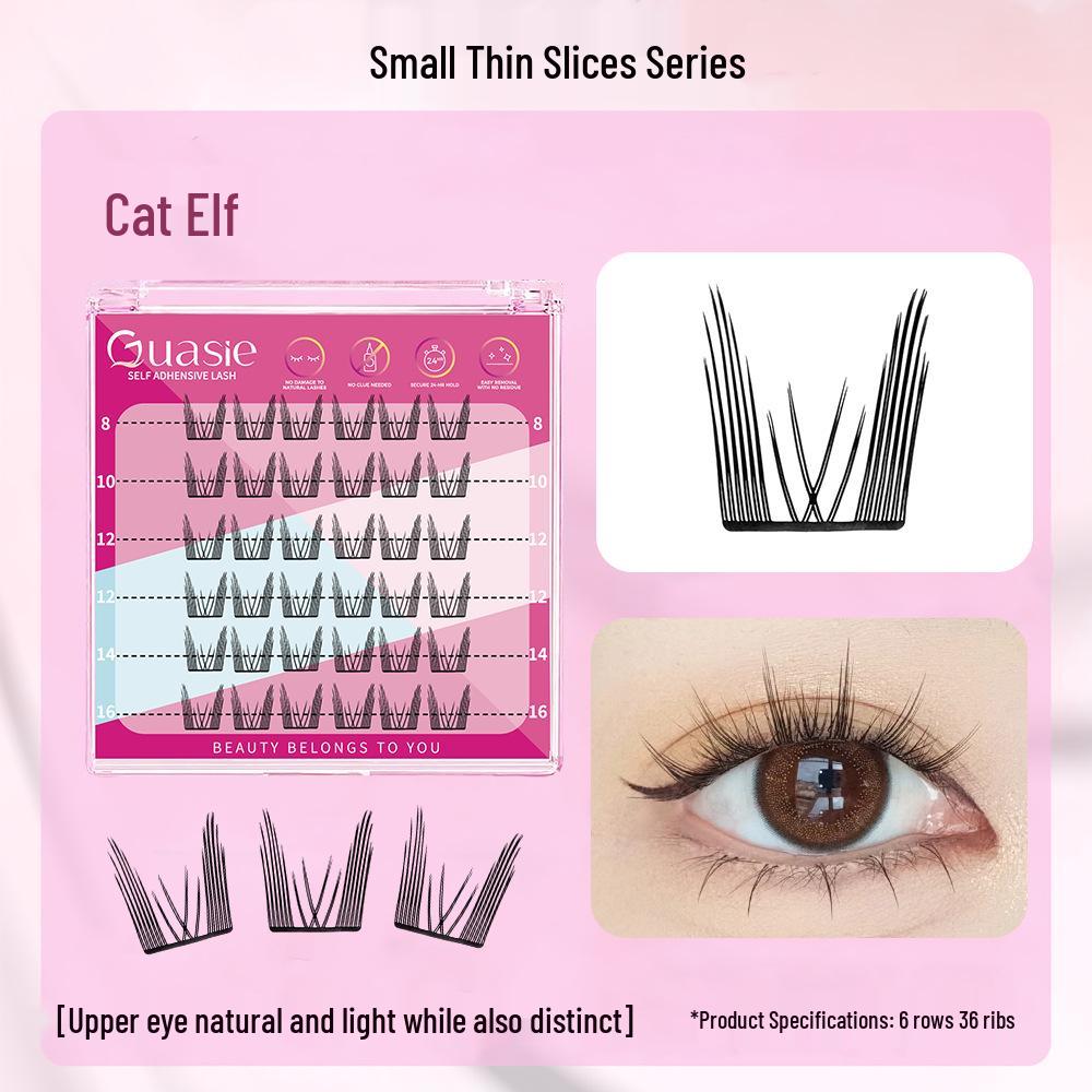 

Lightweight, Comfortable Self-Adhesive Bambi Lashes: Pure, Sexy, Glue-Free Cat Ear Fairy Eyelash Clusters.