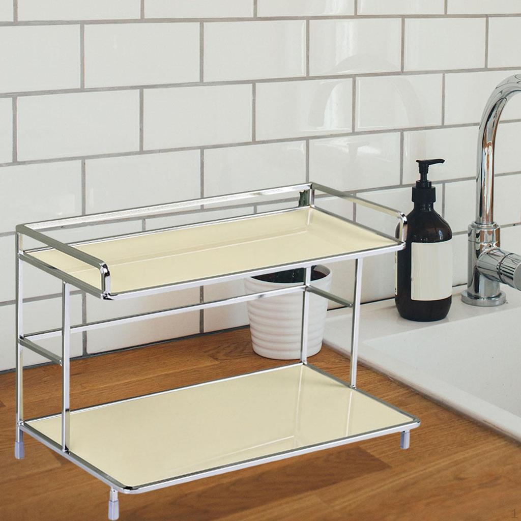 Bathroom Tray,2 Tier Countertop Organizer Cosmetic Holder Standing Shelf, Storage Shelf