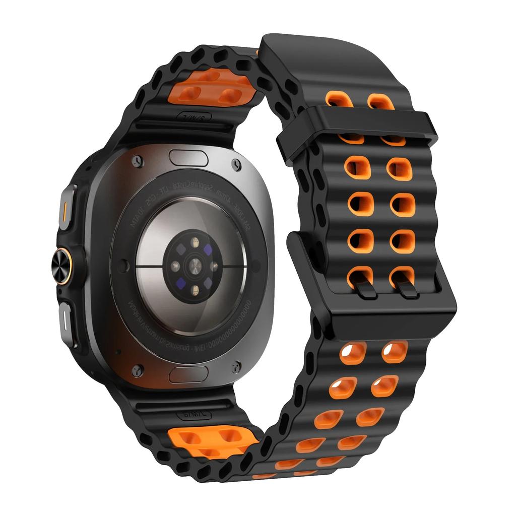 Ocean Silicone Band for Samsung Galaxy Watch 7 Ultra 47mm NO Gaps Bracelet Breathable Sport Loop Strap for SAMSUNG Watchband