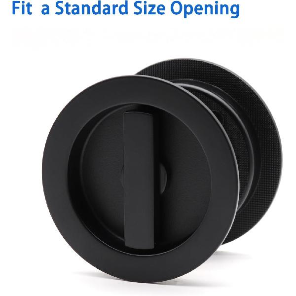 Dontay Schiebetür-Durchgangsschloss, Doppelseitige Drehung, Privatsphäre (Bett/Bad) Riegel, Bündig, Großer Verriegelungshebel, Beschläge für 1 3/8” bis 2 3/16”