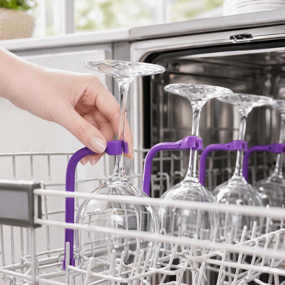 4PCS Heat Resistant Wine Glass Holder Adjustable Purple Silicone Wine Glass  Home Bar