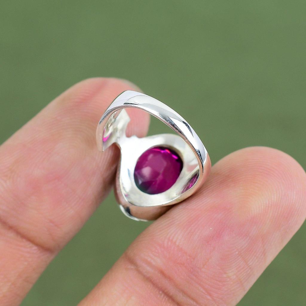Faceted Multi Tourmaline Ring 925 Sterling Silver Ring Unique Design Jewelry Real Gemstone Handmade Ring Gift For Him Available In Ring Size