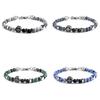 Retro Stainless Steel Cross Bracelet Man Non Fading And Hypoallergenic Natural Map Sodalite Stone Braslet Gift For Him Pulseras