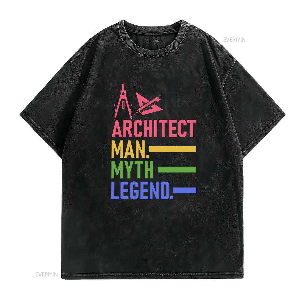 Funny ArchitecT T Shirt Architectural Humor For Architecture Unisex Myth Legend Vintage Washed Stretched Graphic Breathable