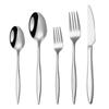 Gold-Plated 410 Stainless Steel 5-Piece Western Cutlery Set - Knife, Fork, Dessert Spoon