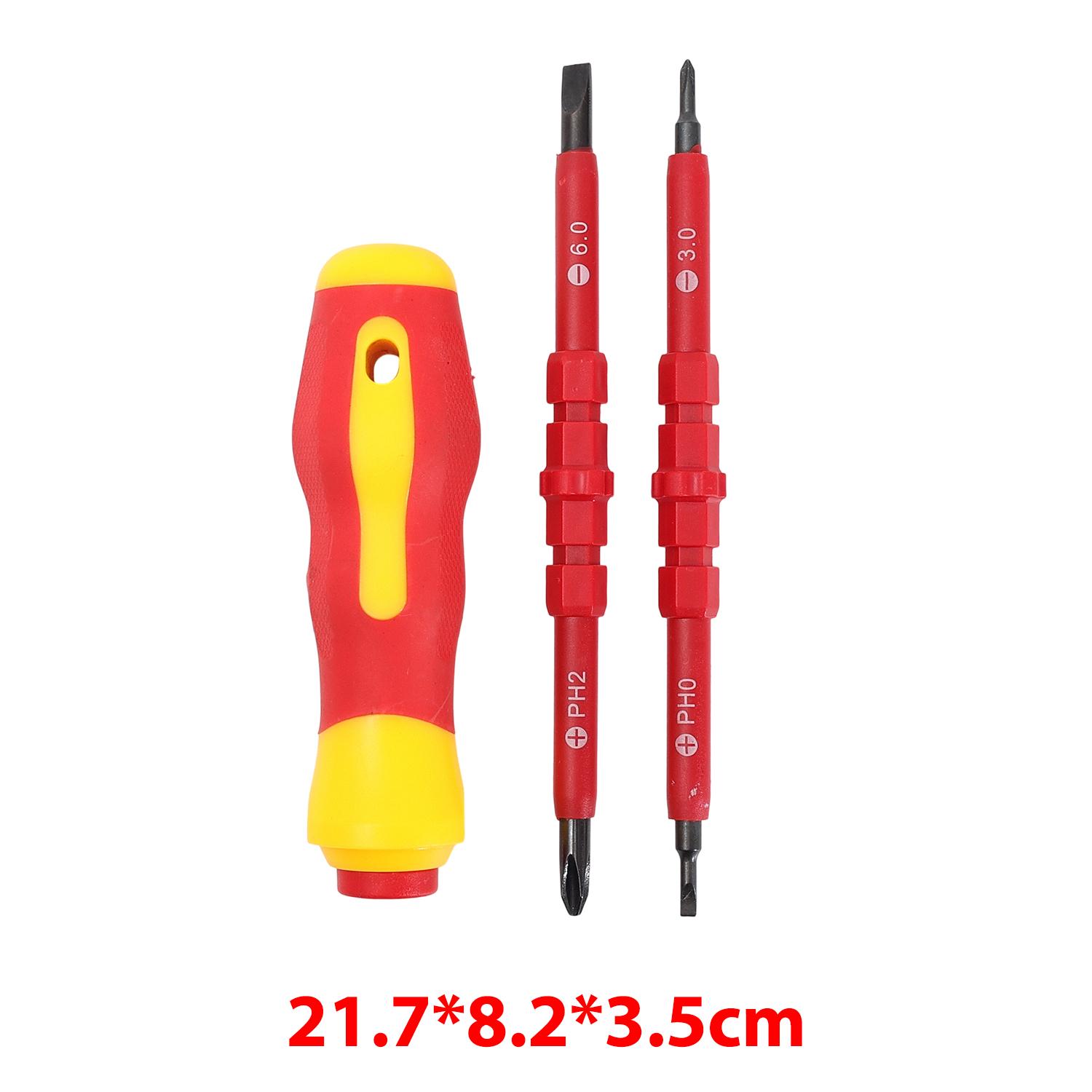 

3 in 1 Insulated Screwdriver Set Multi-Purpose Screwdriver Electricians Slotted Cross Screwdriver Bit Tools Car Kit Set PH1/PH2