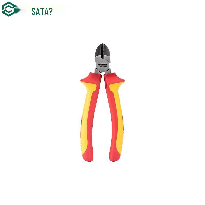 SATA 70233 VDE Insulated Diagonal Cutting Pliers 7 inch