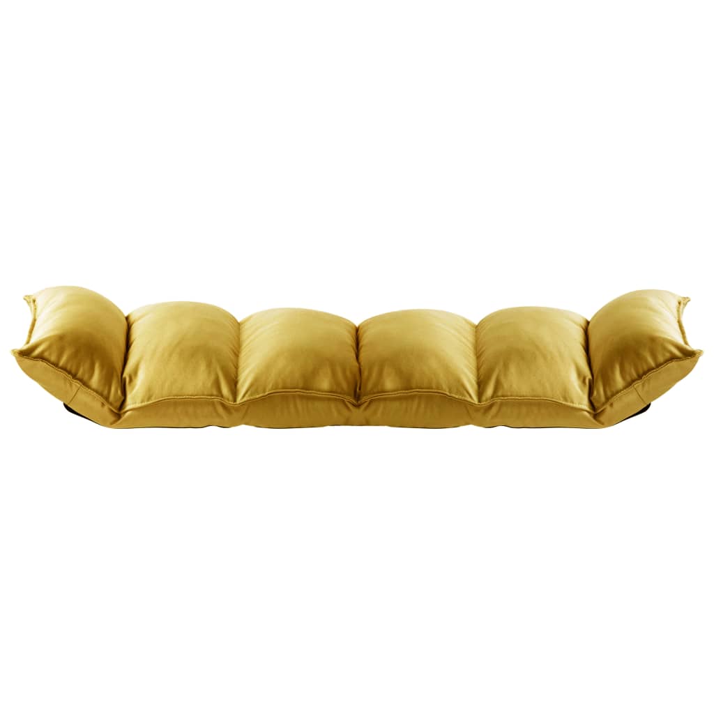 Foldable Floor Chair Mustard Yellow Fabric