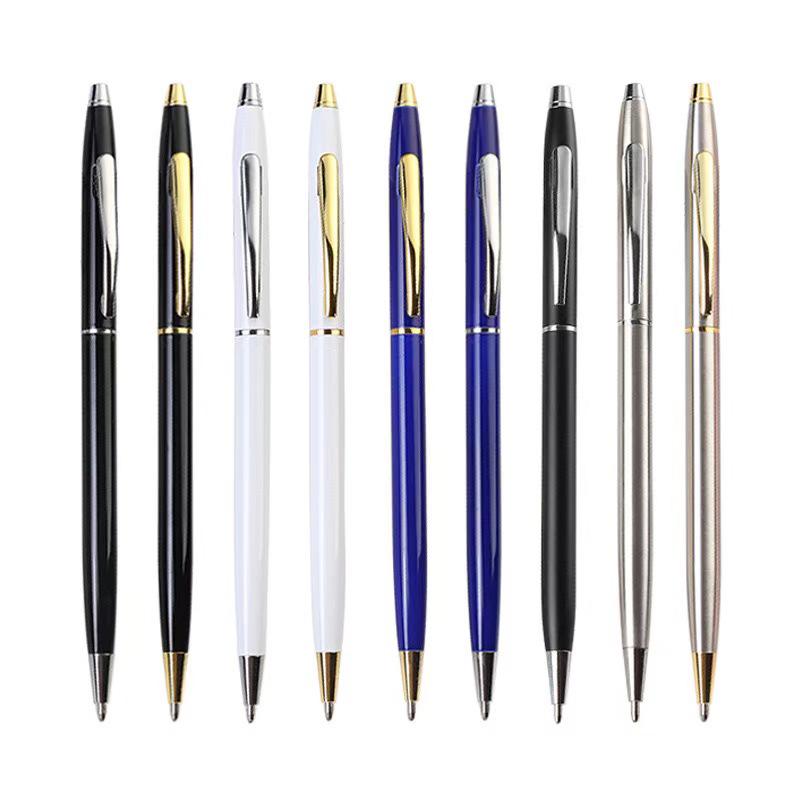 Stainless Steel Twist-Out Ballpoint Pen - Logo Customizable, Ideal for Hotel Rooms and Signature Gifts