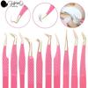 Set di pinzette precise per ciglia finte per extension ciglia Acciaio inossidabile Accurate Ventaglio Volume 3D Pinzetta Sopracciglia Strumento Trucco