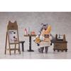 RIBOSE DLC Series Tea Time Cats Scene Nyantown Bakery Clerk and Customer Set Complete Figure Non-Scale ABS PVC Painted