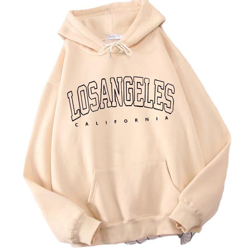 Autumn-Winter Women's Hooded Pullover Sweatshirt, European & American Style, Printed, Plus Size, Loose Fit, Thin Velvet, Trendy Ins.