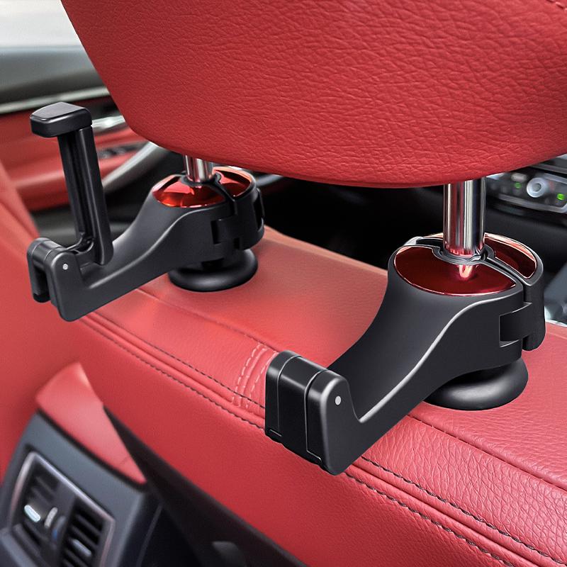 Multifunctional Car Hook & Seat Back Phone Holder with Hidden Storage