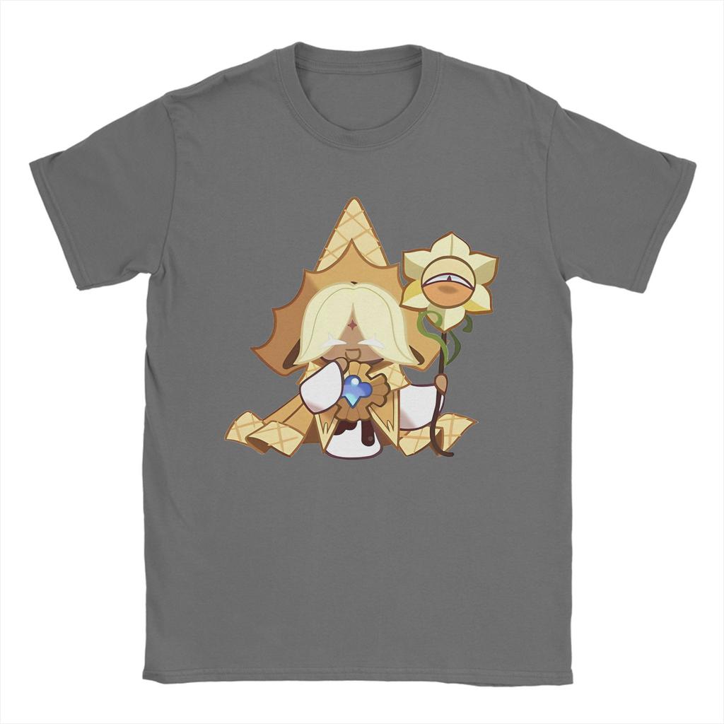 Funny Pure Vanilla Cookie T Shirt Men's Cotton Short Sleeve Cookie Run Kingdom Crewneck Summer TopsTops