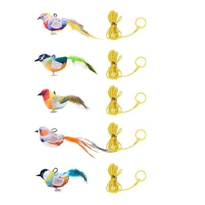 Feathered Cats Toy with Realistic Bird Sound Enrichment Catmint Toy for Indoor Boredom Cats Stress Reduce Exercise Toy