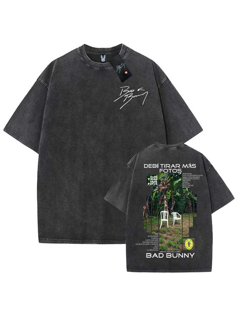 Bad Bunny Tag Dtmf T-shirt Oversize Lavata Debi Tirar Mas Fotos Vintage Cotone Hiphop Streetwear BB