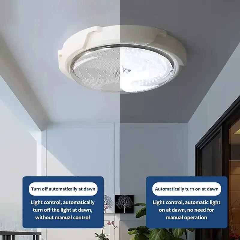 LED Solar Lights Indoor/Solar Lights Outdoor Waterproof Solar Shed Lights Solar Porch Ceiling Light with Remote Control 3 Colors