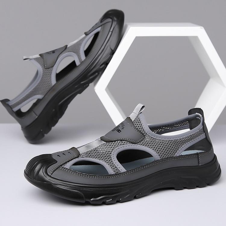Letní prodyšné pánské baotou sandály duté síťované dírkované boty venkovní protiskluzové lehké sportovní volnočasové plážové boty