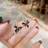 Korean Black Bow Temperament Versatile Style High-end Design Stud Earrings