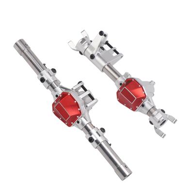 RC Car Front Rear Axle Silver Aluminium Alloy Stainless Steel Front Rear Axle Set for SCX10 PRO