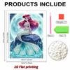 Gentle Pearl-Inlaid Little Mermaid Frameless Art | Moonlit Sea Rock Bg, Handmade 3D Pearl Craft, Ideal for Creamy, Ocean Home Decor