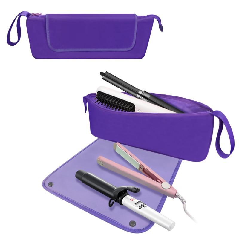 Heat Resistant Straightener Storage Bag Travel Pouch for Curling Iron Hair Dryer Portable Desk Mat Organizer Reliable Protection