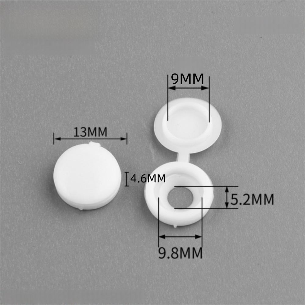 

50pcs Plastic Material Plastic Protective Covers Protective Design Button Nuts Cover DIY Projects білий