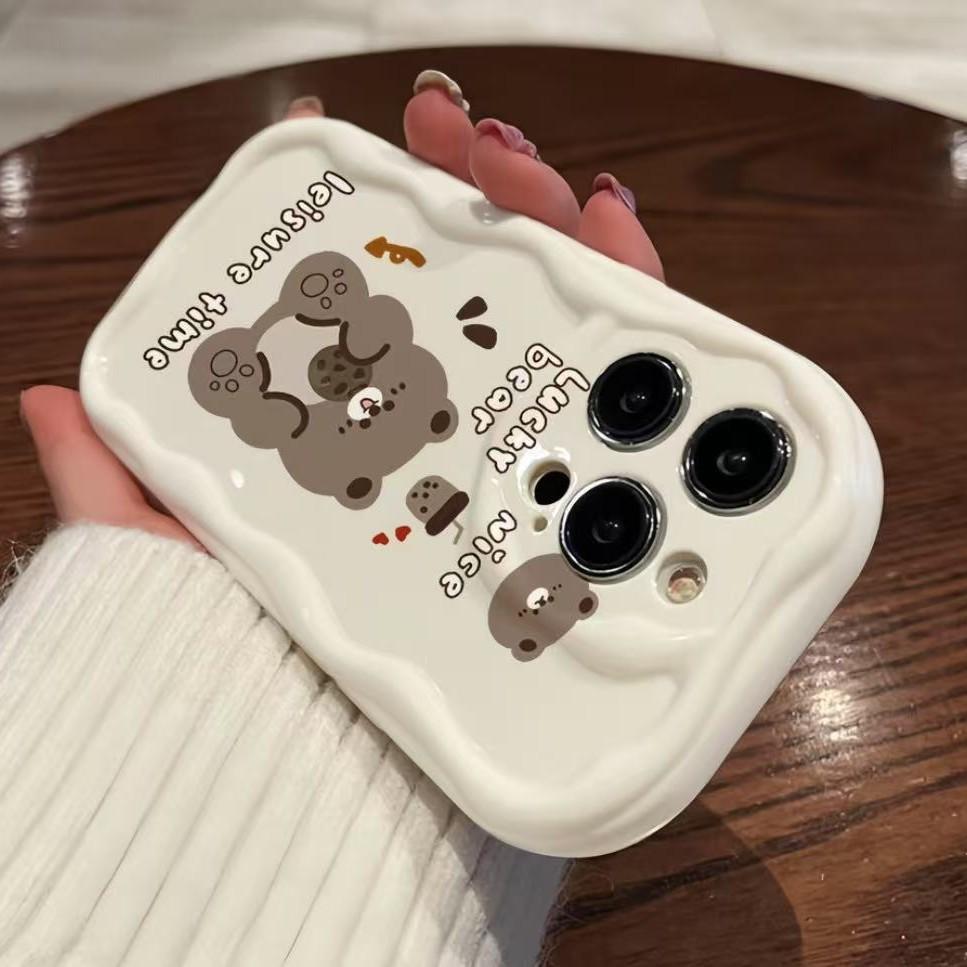 Biscuit bear for iphone16promax mobile phone case cute apple 15/14 pro Japan and Korea 13/12/11