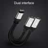 Aluminum Alloy 2-in-1 Cable Headphone Jack Splitter Adapter Fast Charging Port Dual Converter