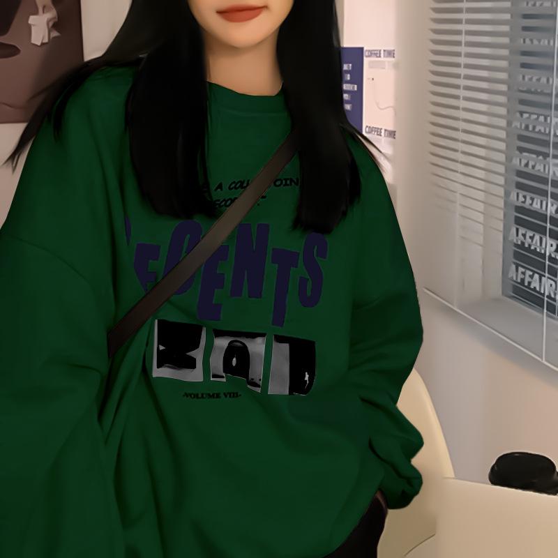 Vintage Round Neck Long Sleeve Loose Plush Sweater for Women - Fall/Winter Casual Korean Style