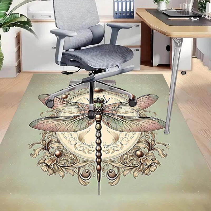 1PC Dragonfly Ornament Extra Large Non Slip Floor carpet, Office, family, bedroom, Studio Large Area Rug Indoor Rugs, Vibrant Colors