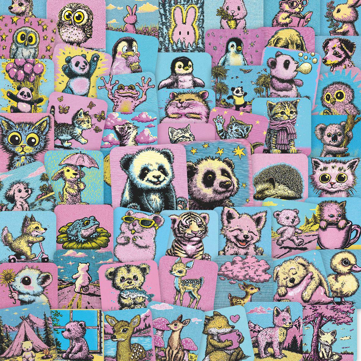 

Cartoon Stickers Set: 63 DIY Journal & Stationery Decals for Notebooks & Luggage разноцветный