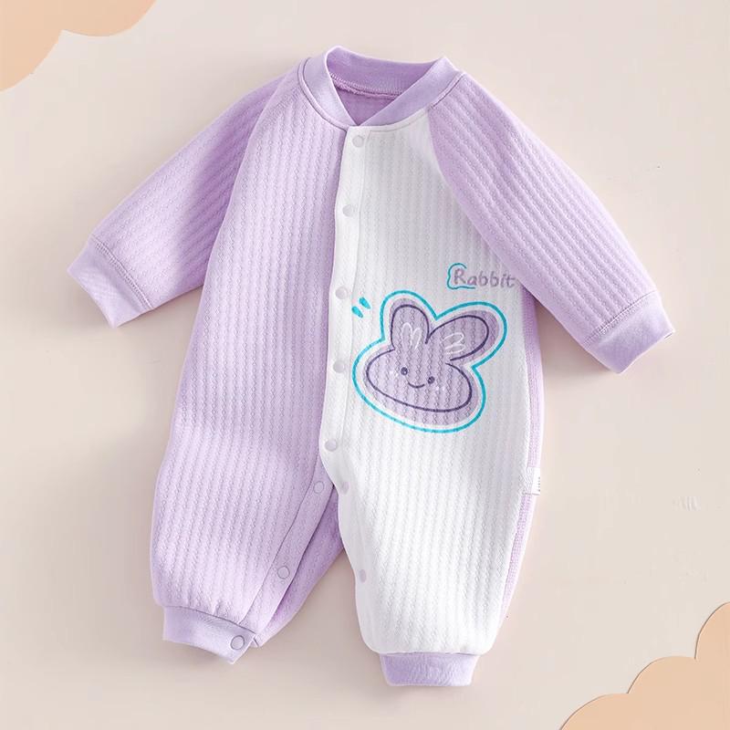 Jingqi Fleece-Lined Cotton Baby Jumpsuit for Autumn/Winter