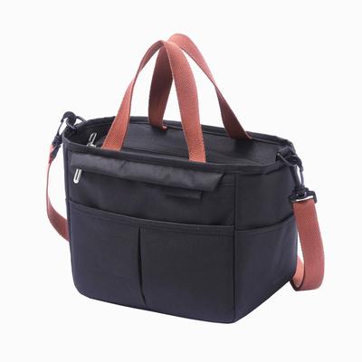 Lunch Bag Handheld Oxford Cloth Thermal Insulated Container Picnic Heat Preservation Food Bag Black