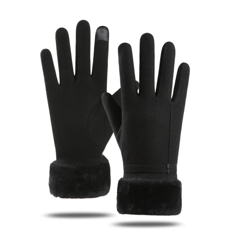 

Новые осенне-зимние теплые перчатки из немецкого флиса, уличные ветрозащитные флисовые перчатки, женские студенческие флисовые перчатки с воротником для велоспорта, с сенсорным экраном average size