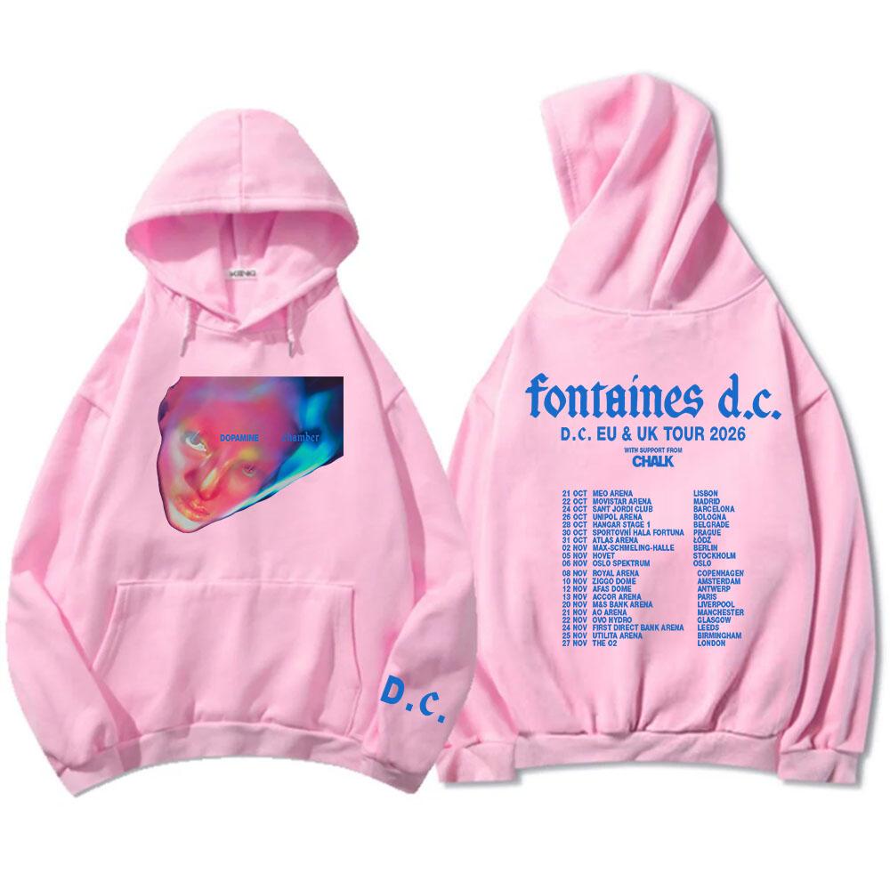 Fontaines D.C. Hoodies DOPAMINE Chamber DC EU & UK Tour 2026 Sweatshirt Long Sleeve Casual Hooded Pullovers Graphic Print Hoody