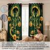 Set Of 2 Cartoon Green Dragon Animal Print Perforated Curtains Available Multiple Sizes Living Room Insulation Decoration Curtain Darkening For