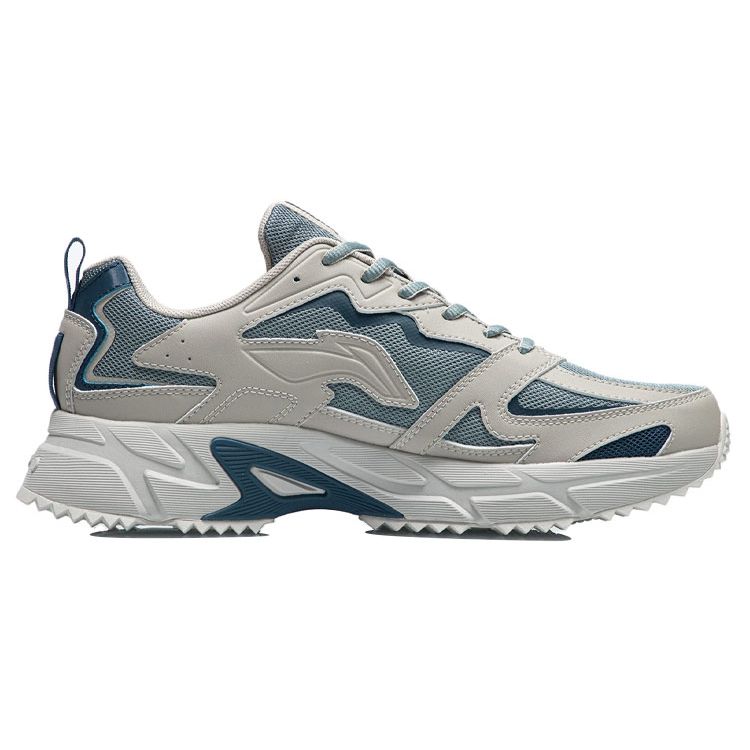 Li-Ning Supportive Stable Non-Slip Wear-Resistant Breathable Rebound Low-Top Running Shoes Men sneakers Gray Green ARLQ001-5